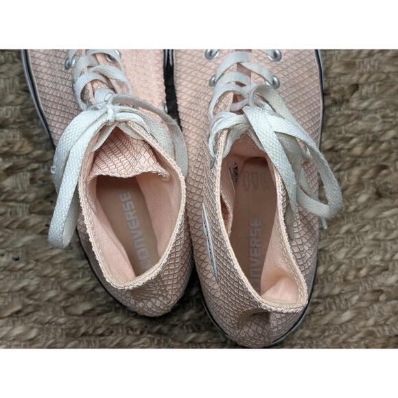 Converse All Star Hi Top Women Size 10 Pink Waffle Knit Upper Super Clean - Picture 8 of 11